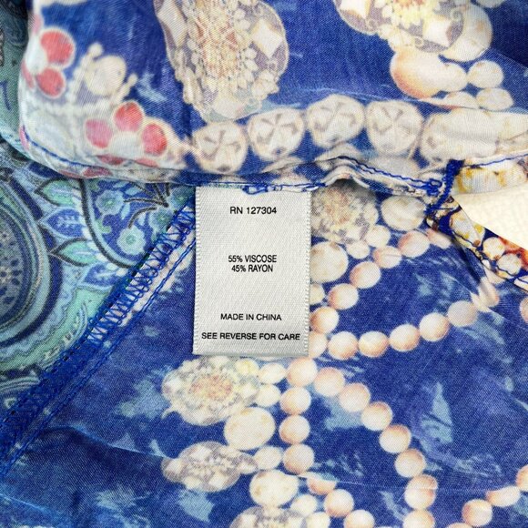 NWOT John Mark Floral Long Sleeve Button-Down Top Blouse Shirt Size L - Picture 10 of 13